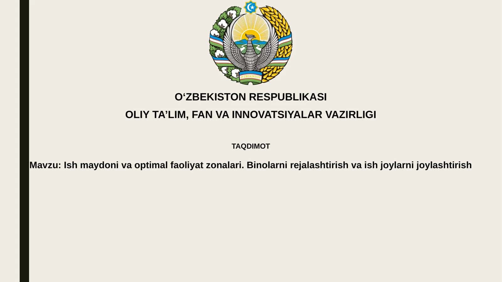 Ishmaydoni va faoliyat zonalari optimallashtirish 1