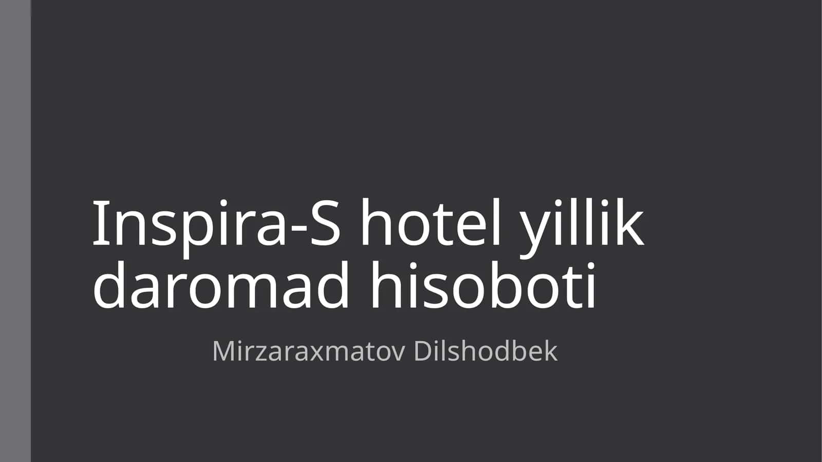 Inspra - S hotel yillik daromad hisoboti 1