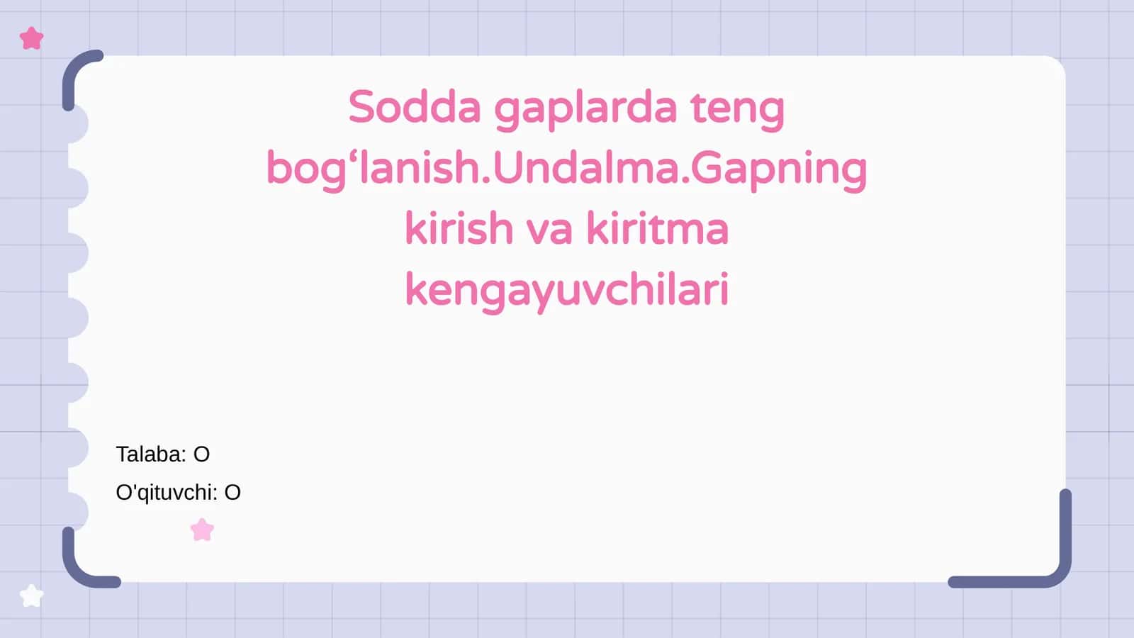 Sodda gaplarda teng bog‘lanish 1