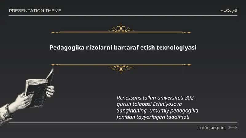 Pedagogika nizolarni bartaraf etish texnologiyasi 1