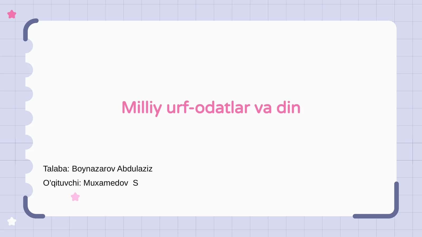 Milliy urf-odatlar va din 1