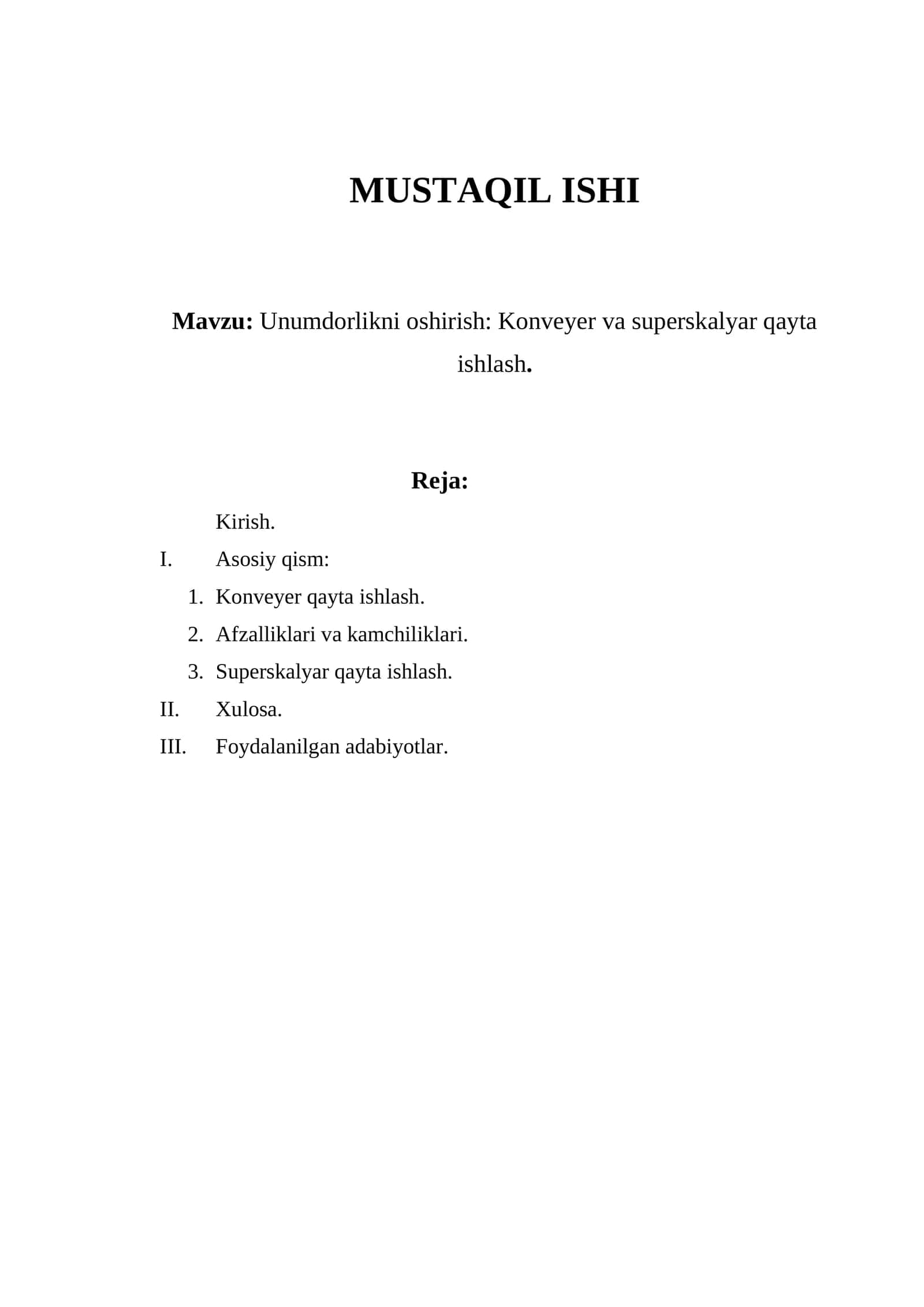 Unumdorlikni oshirish: Konveyer va superskalyar qayta ishlash 1