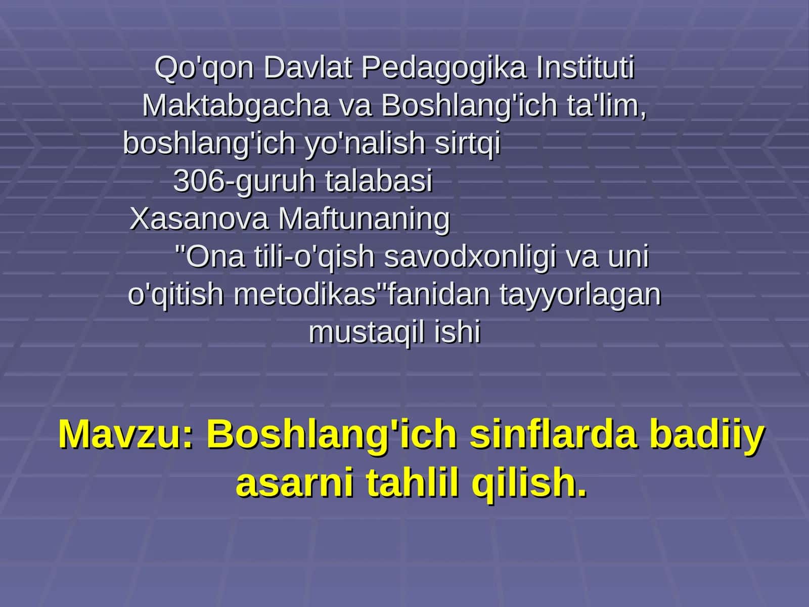 Badiiy asarni tahlil qilish 1