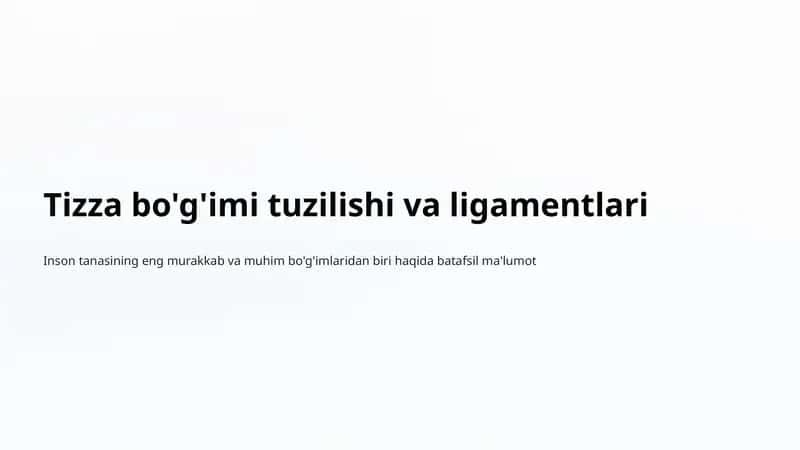 Tizza bo'g'imi 1