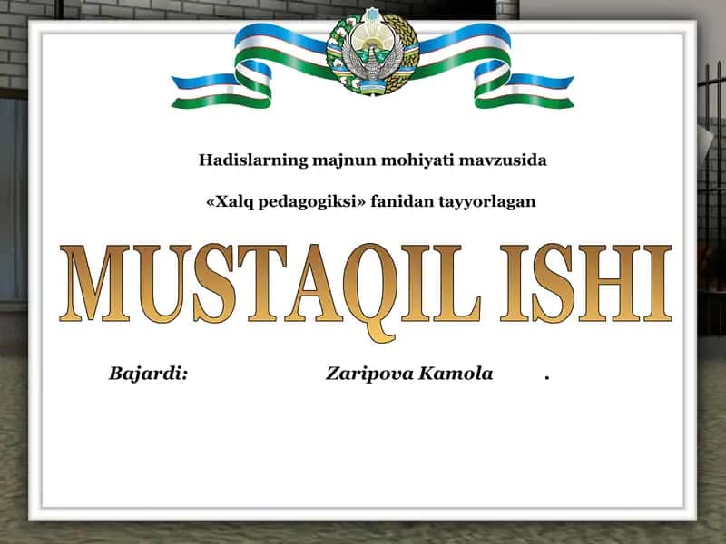 Hadislarning majnun mohiyati mavzusida 1