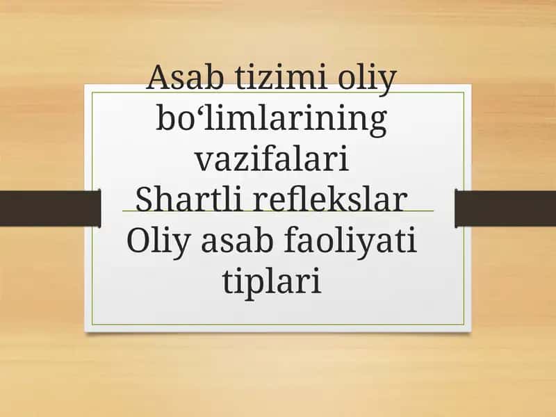 Asab tizimi 1