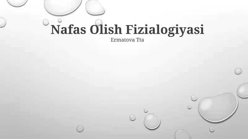 Nafas Olish Fizialogiyasi 1