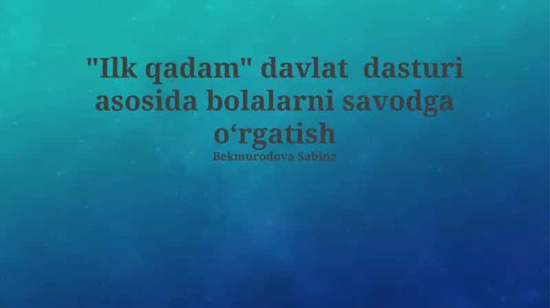 Ilk Qadam 1