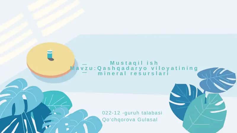 Qashqadaryo viloyatining mineral resurslari 1
