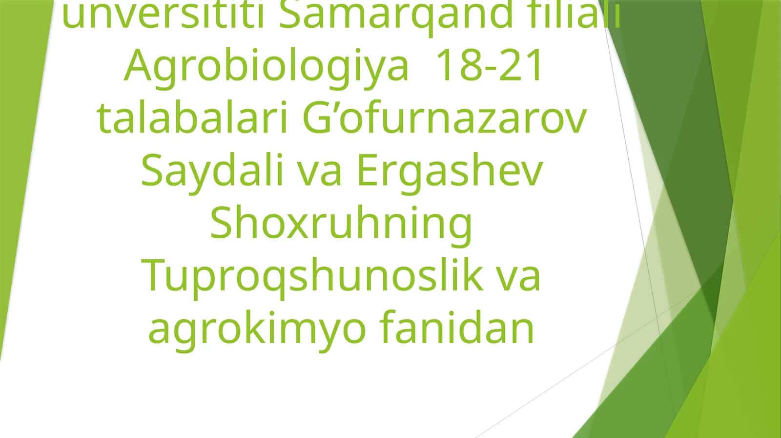 Tuproqning fizik va mexanik xossalari 1