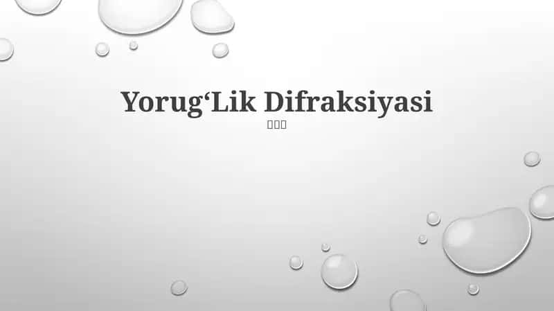 YorugʻLik Difraksiyasi 1