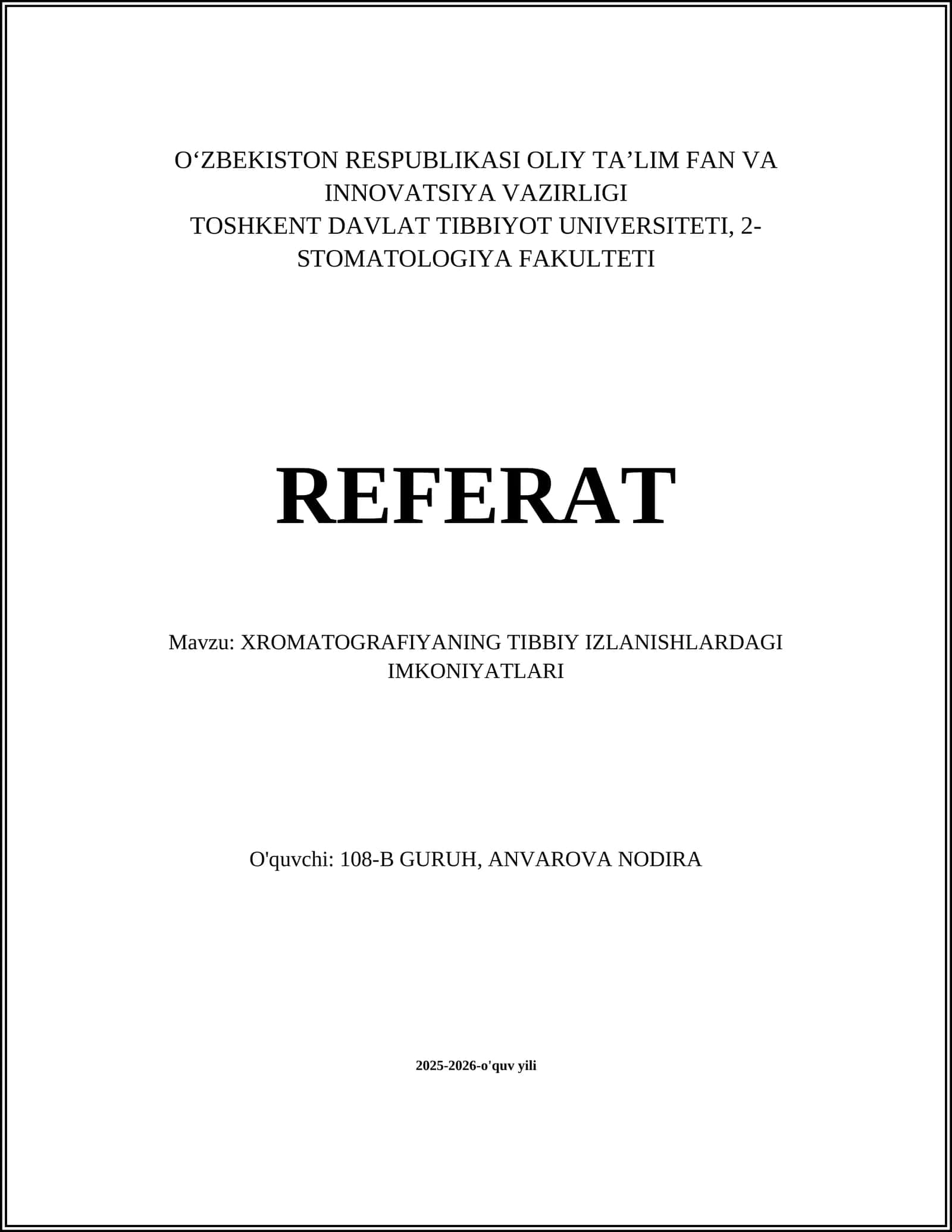XROMATOGRAFIYANING TIBBIY IZLANISHLARDAGI IMKONIYATLARI 1