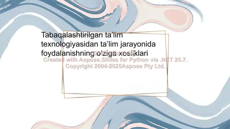 Tabaqalashtirilgan taʼlim texnologiyasidan taʼlim jarayonida foydalanishning oʻziga xosliklari 1