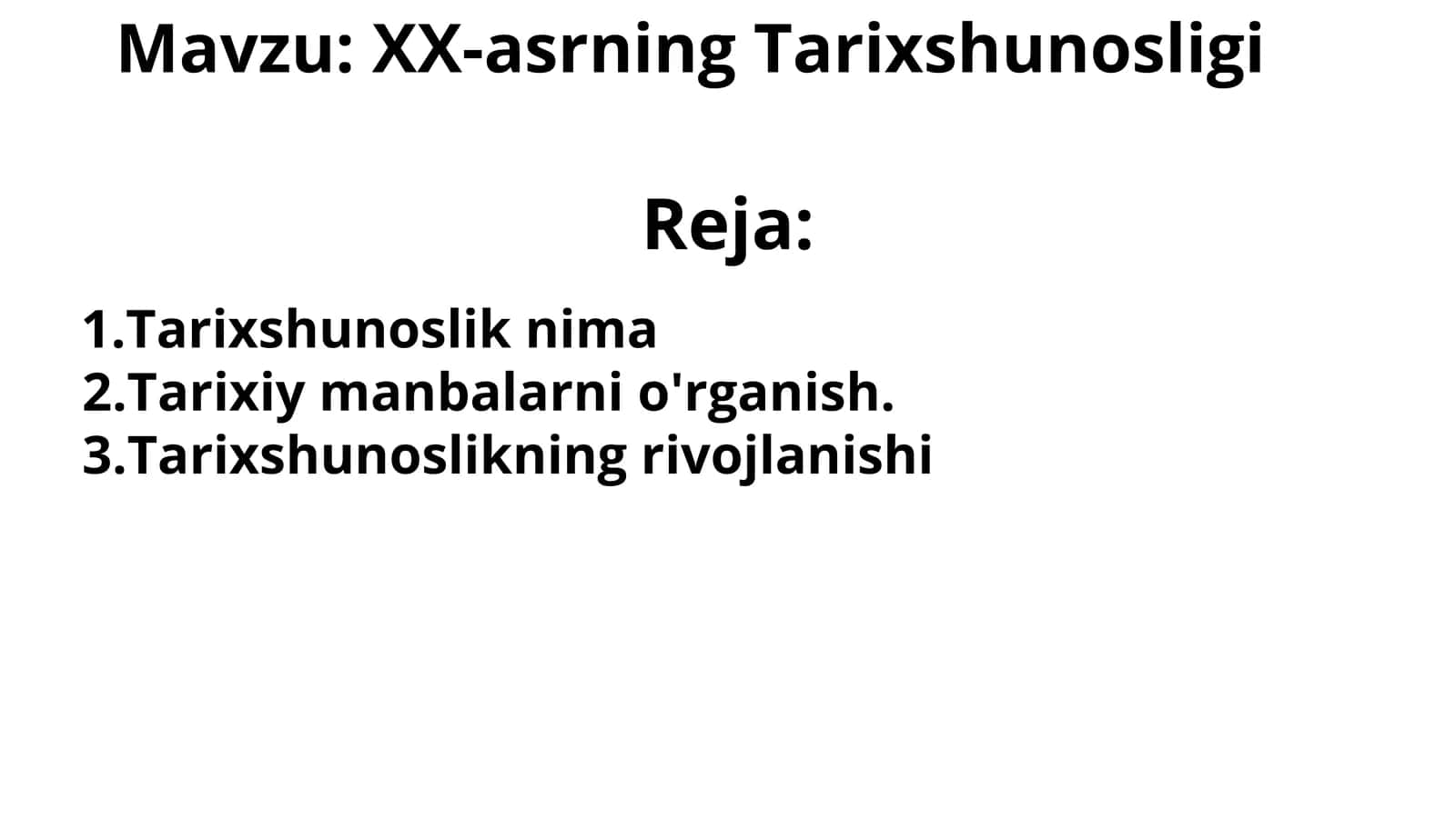 XX-asrning Tarixshunosligi 1