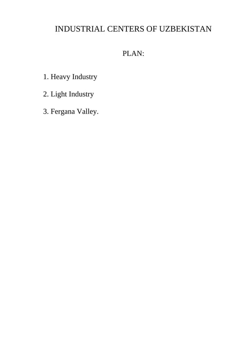 Industrial Centers of Uzbekistan 1