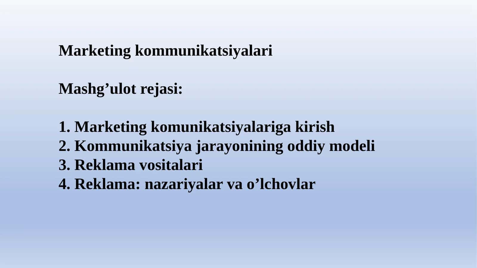 Marketing kommunikatsiyalari 1