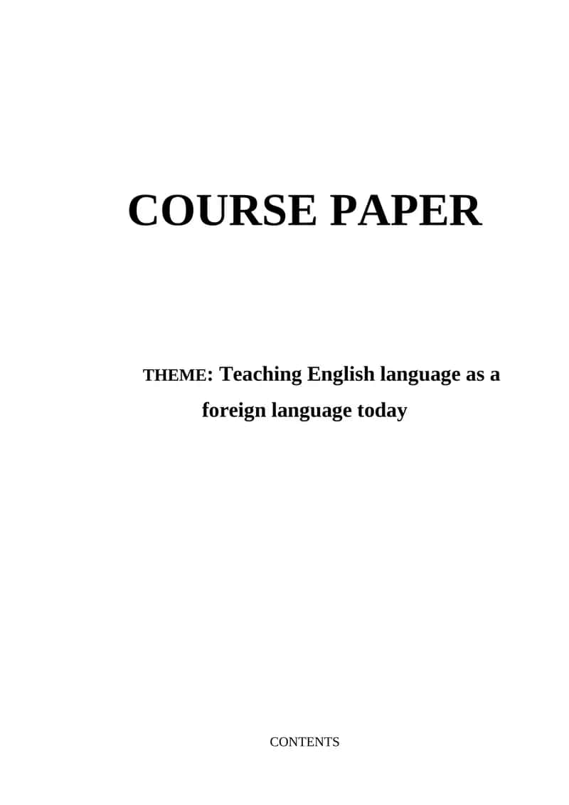 Teaching English language as a foreign language today 1