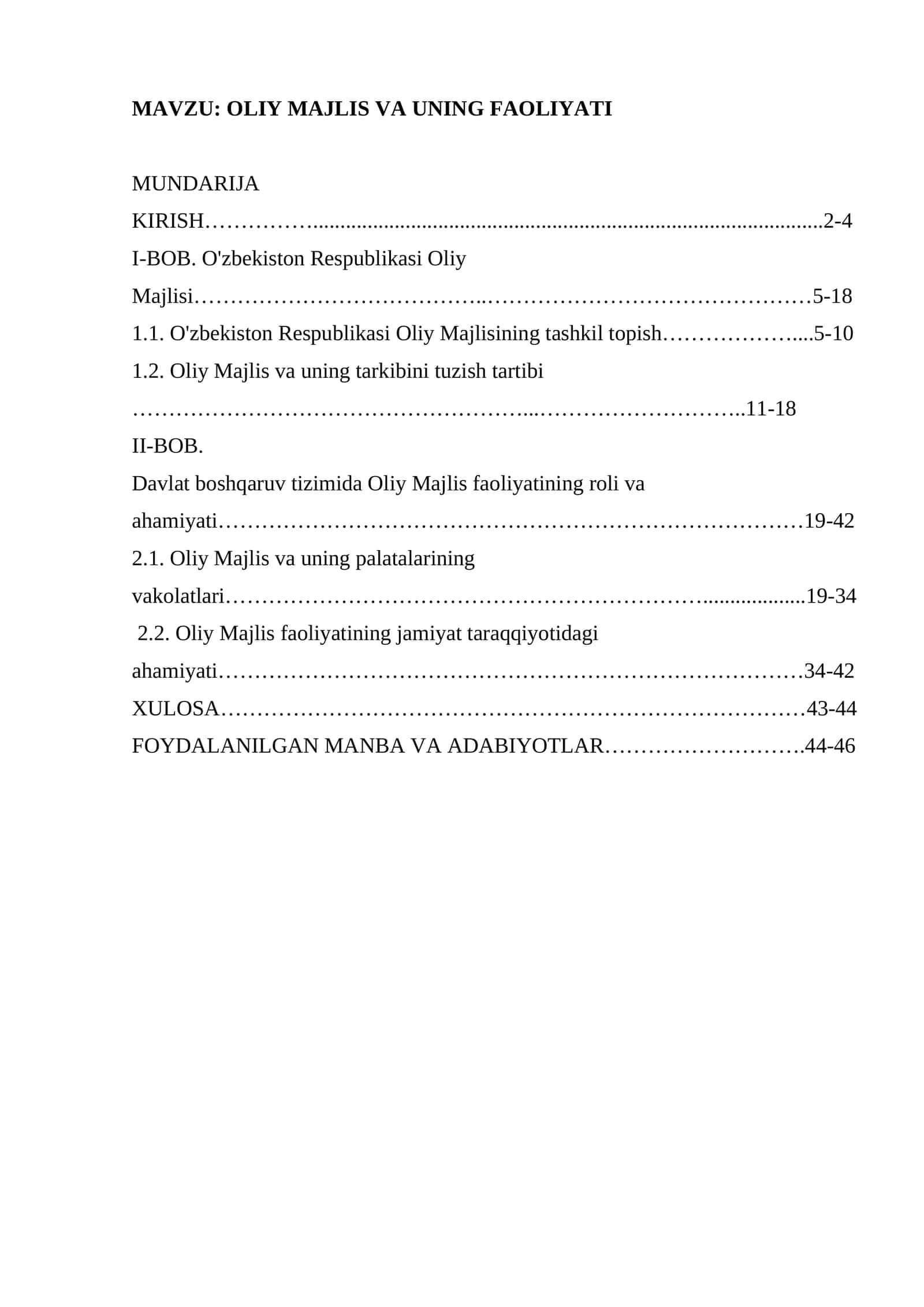 OLIY MAJLIS VA UNING FAOLIYATI 1