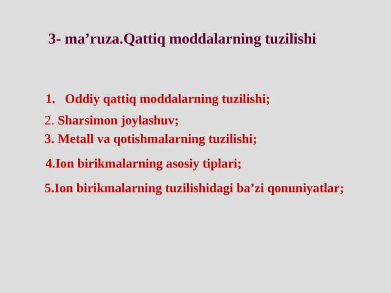 Metall va qotishmalarning tuzilishi 1