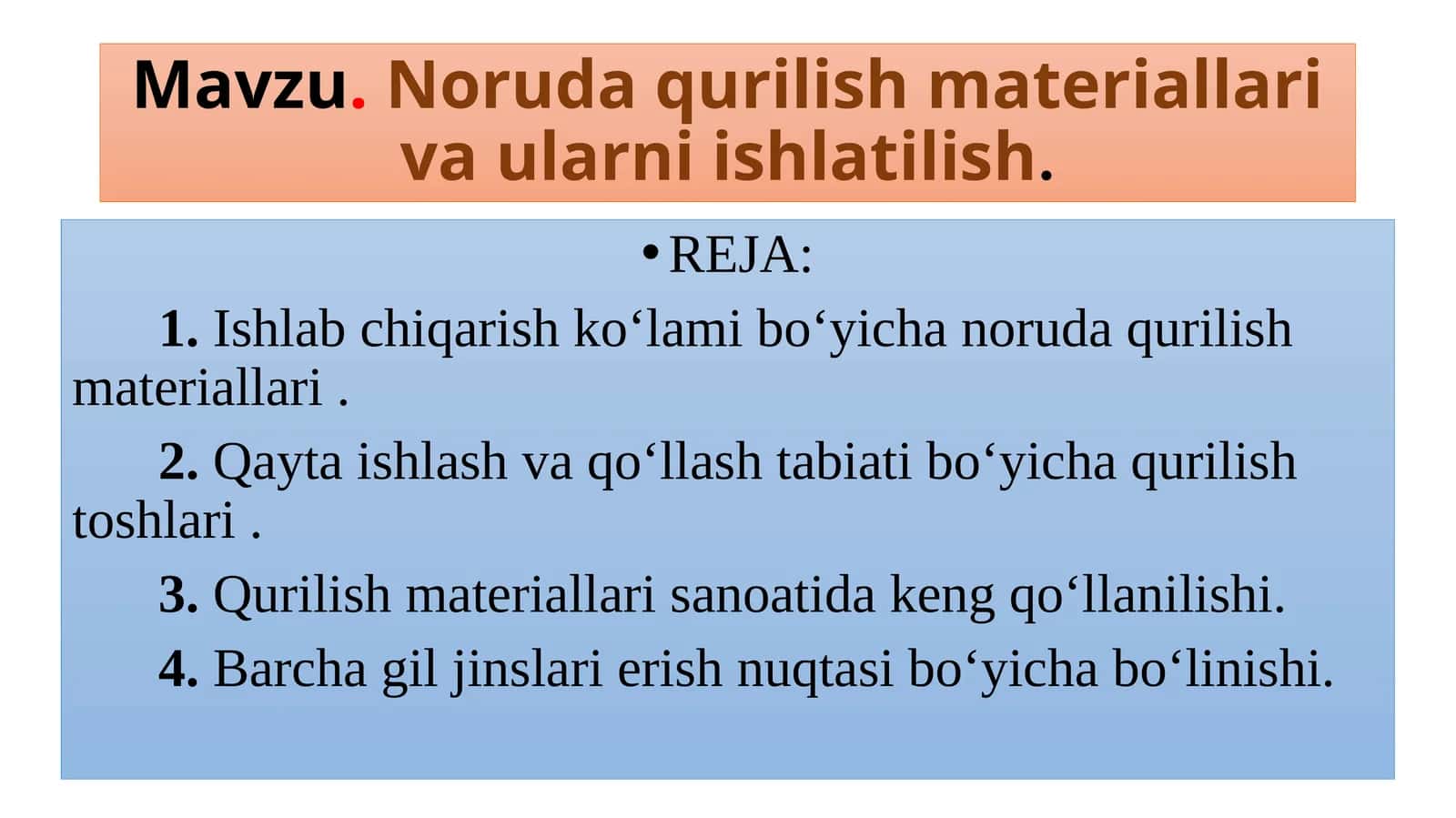 Noru daqurilish materiallari 1