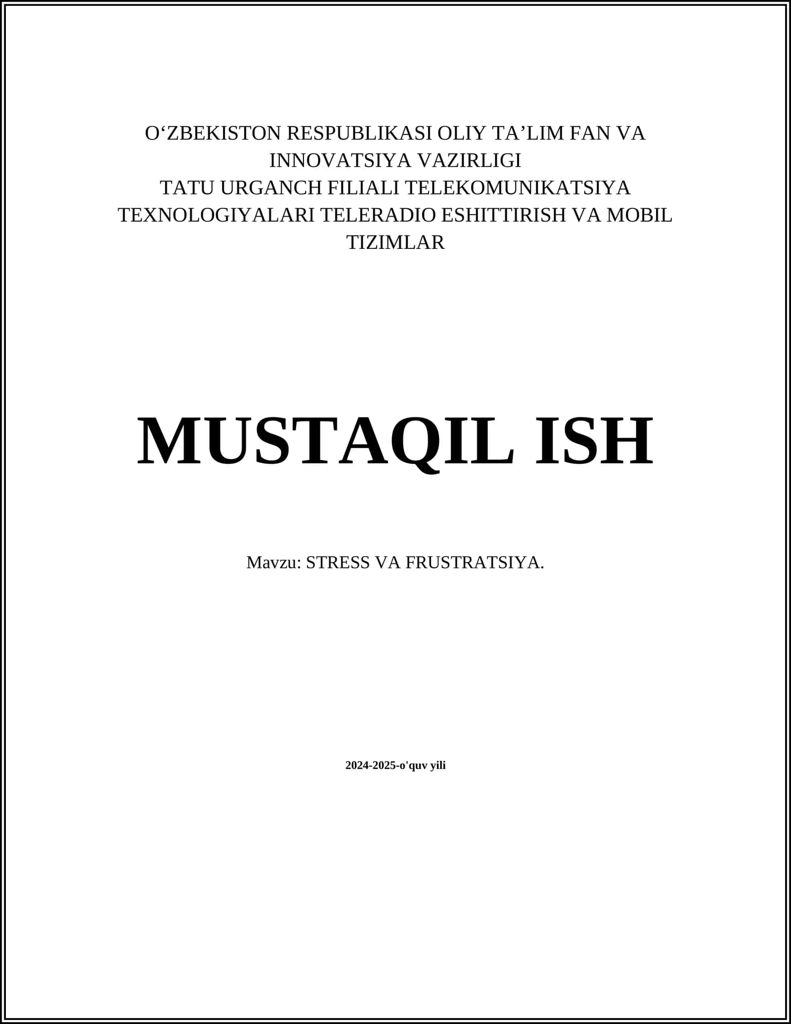 STRESS VA FRUSTRATSIYA 1