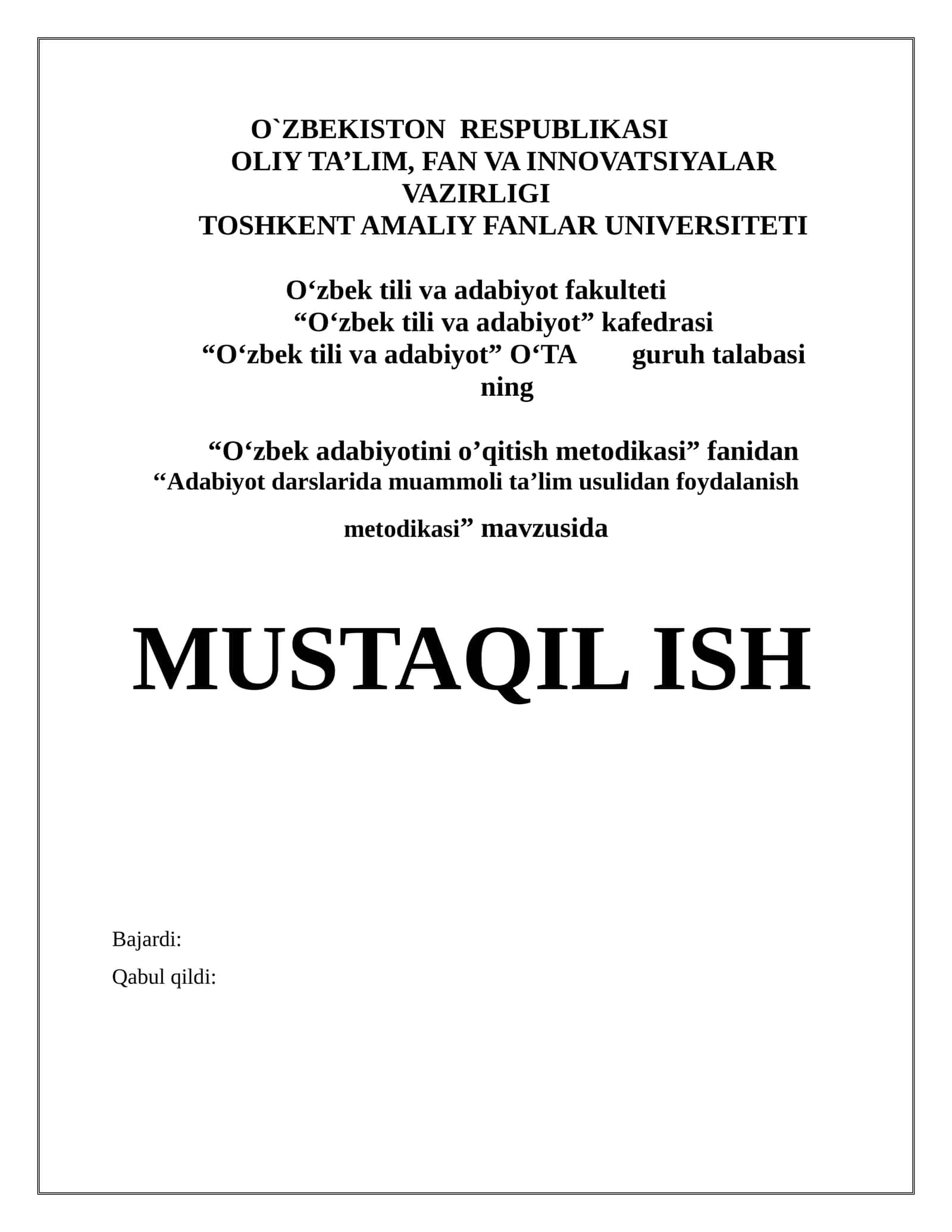 Adabiyot darslarida muammoli ta’limning nazariy asoslari 1