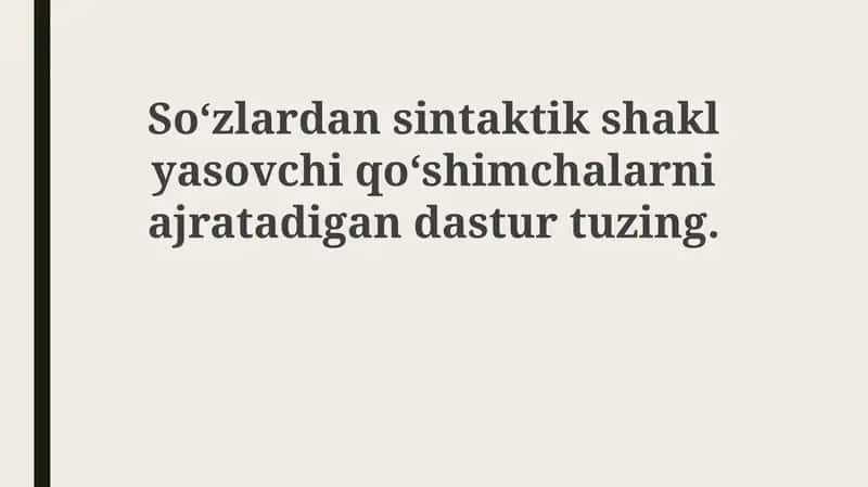 Suffixlarni Aniqlash va Ko'p Ma'nolilikni Hal Qilish 1
