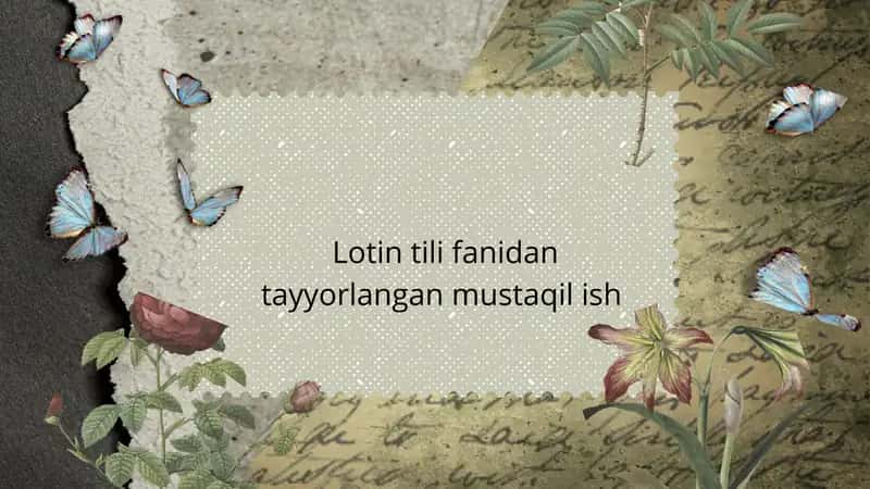 Lotin tili fanidan tayyorlangan mustaqil ish 1