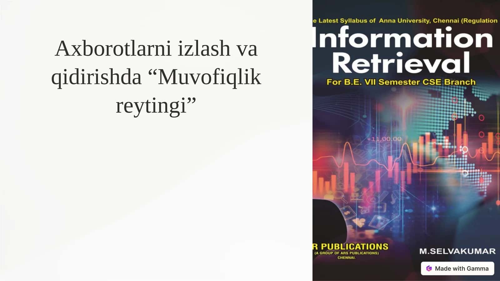 Axborotlarni izlash va qidirishda “Muvofiqlik reytingi” 1