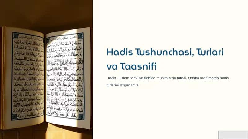 Hadis Tushunchasi, Turlari va Taasnifi 1