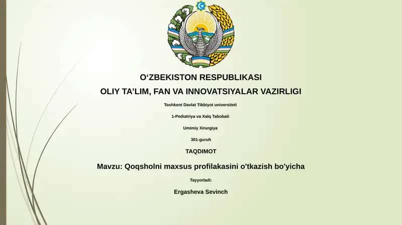 Qoqshol profilaktikasi 1