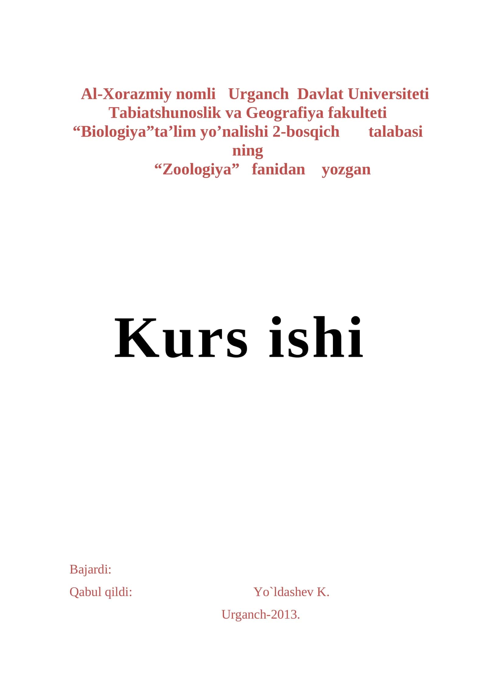 O’zbekiston qizil kitobiga kiritilgan hayvonlar va ularni asrash muommolari 1