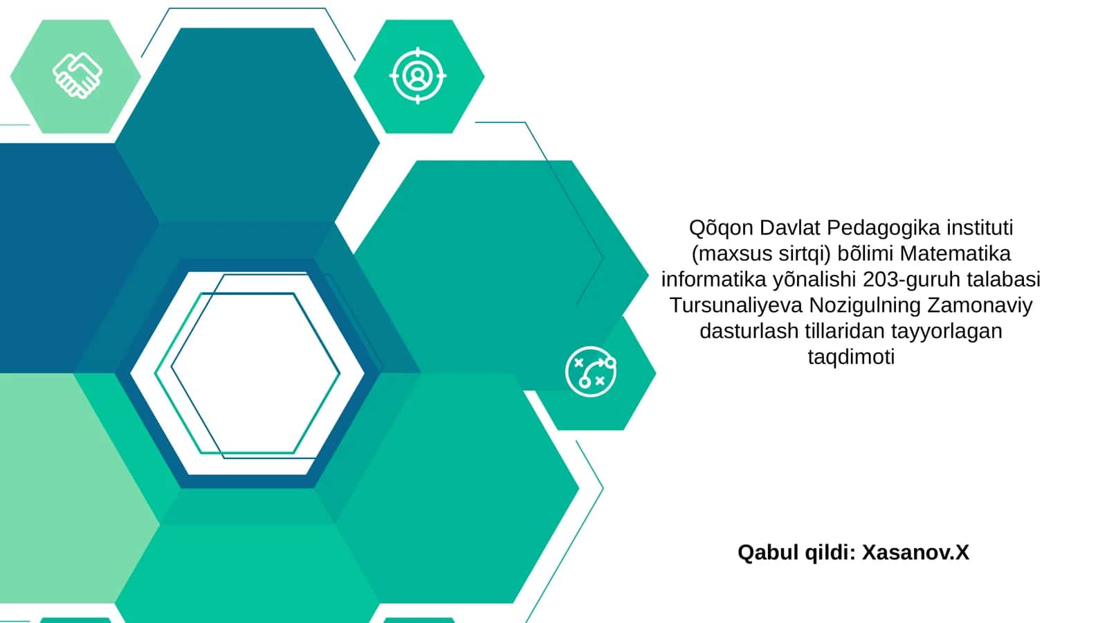 Zamonaviy dasturlashtillaridan tayyorlagan taqdimoti 1