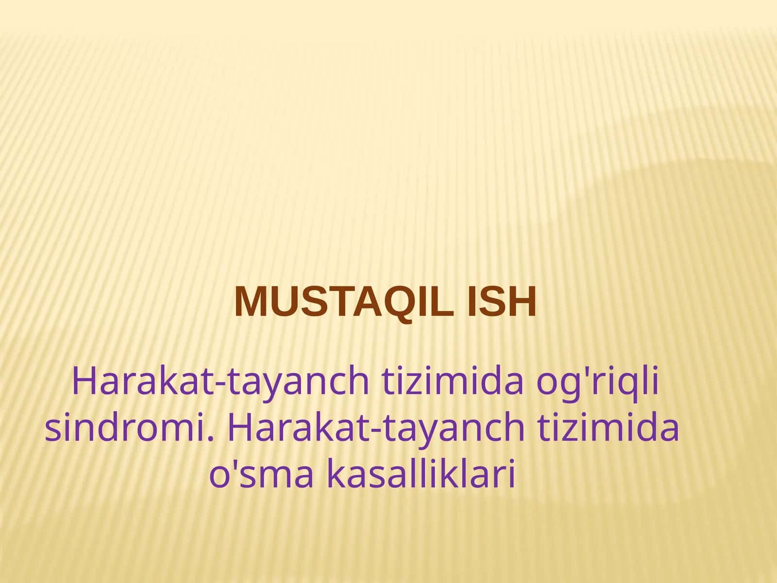 Harakat tayanch tizizmida og'riq sindromi , harakat tayanch tizimida o'sma kasalliklari 1