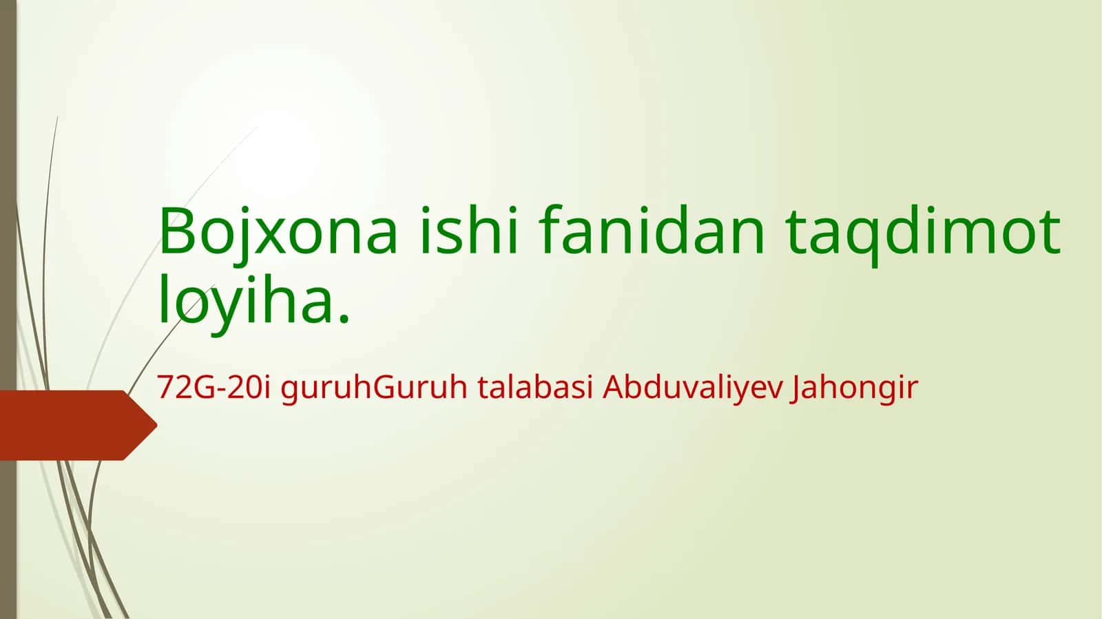 Bojxona ishifa nidan taqdimotlari 1