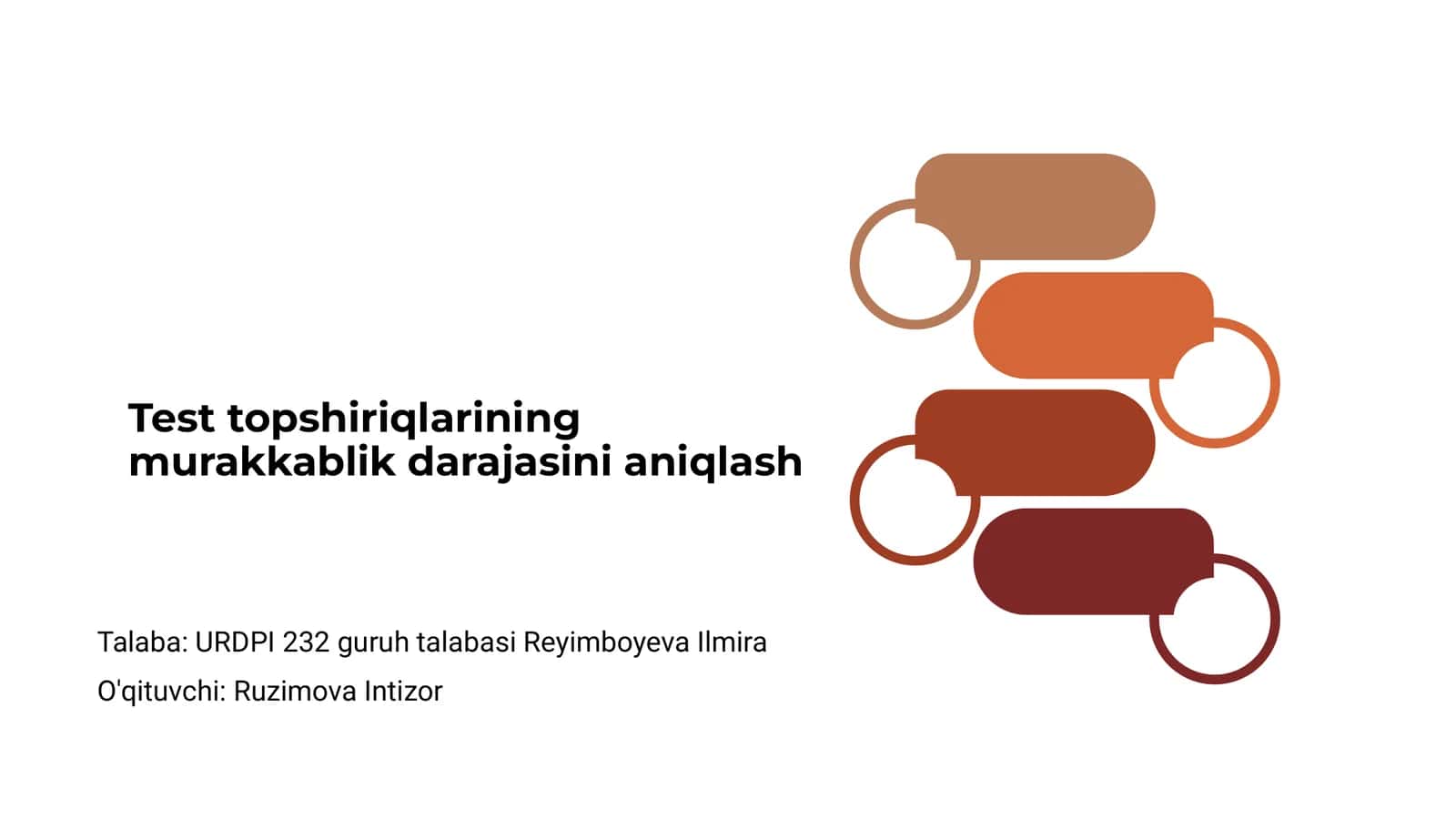 Test topshiriqlarining murakkablik darajasini aniqlash 1