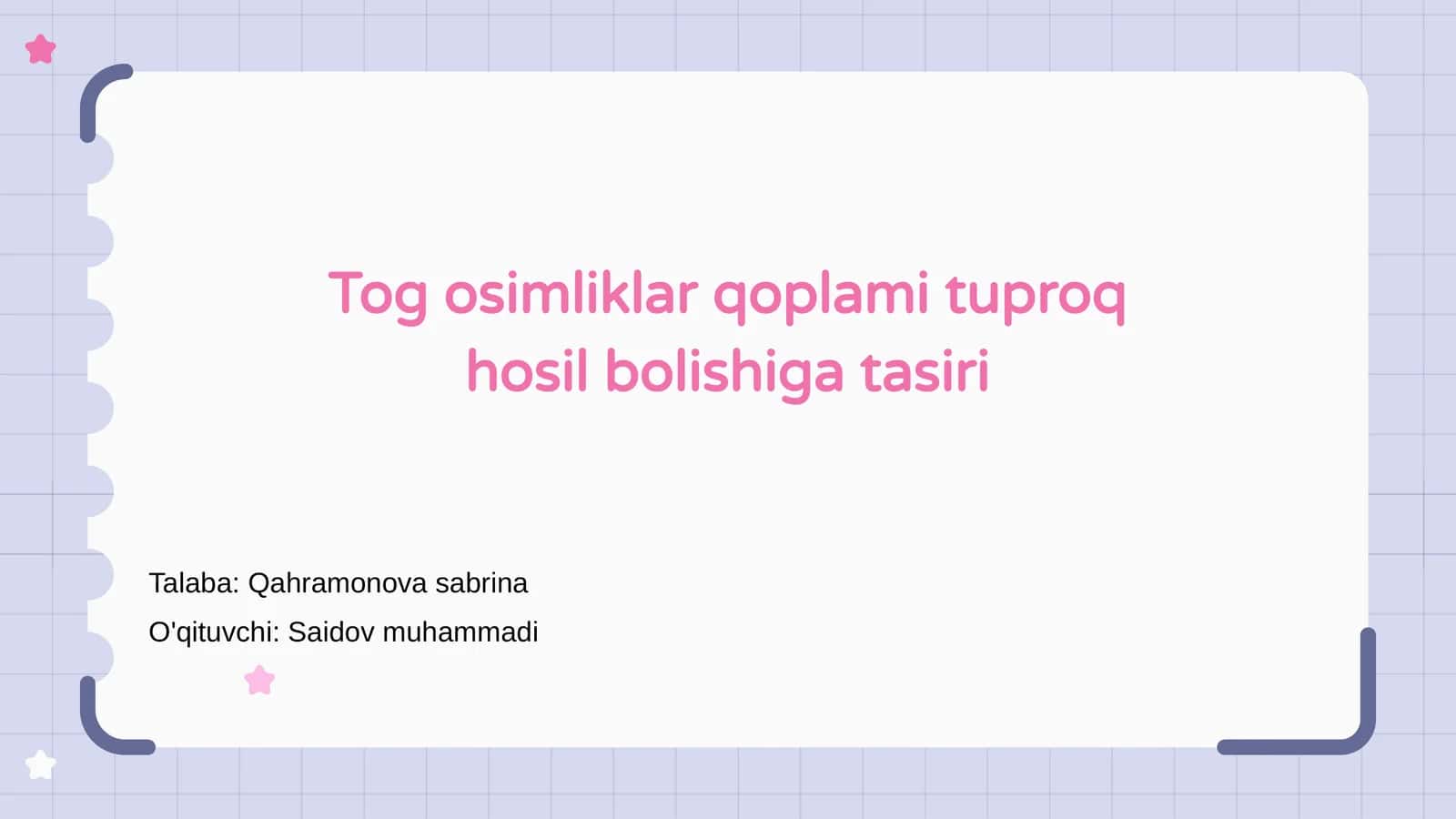 Tog osimliklar qoplami tuproq hosil bolishiga tasiri 1
