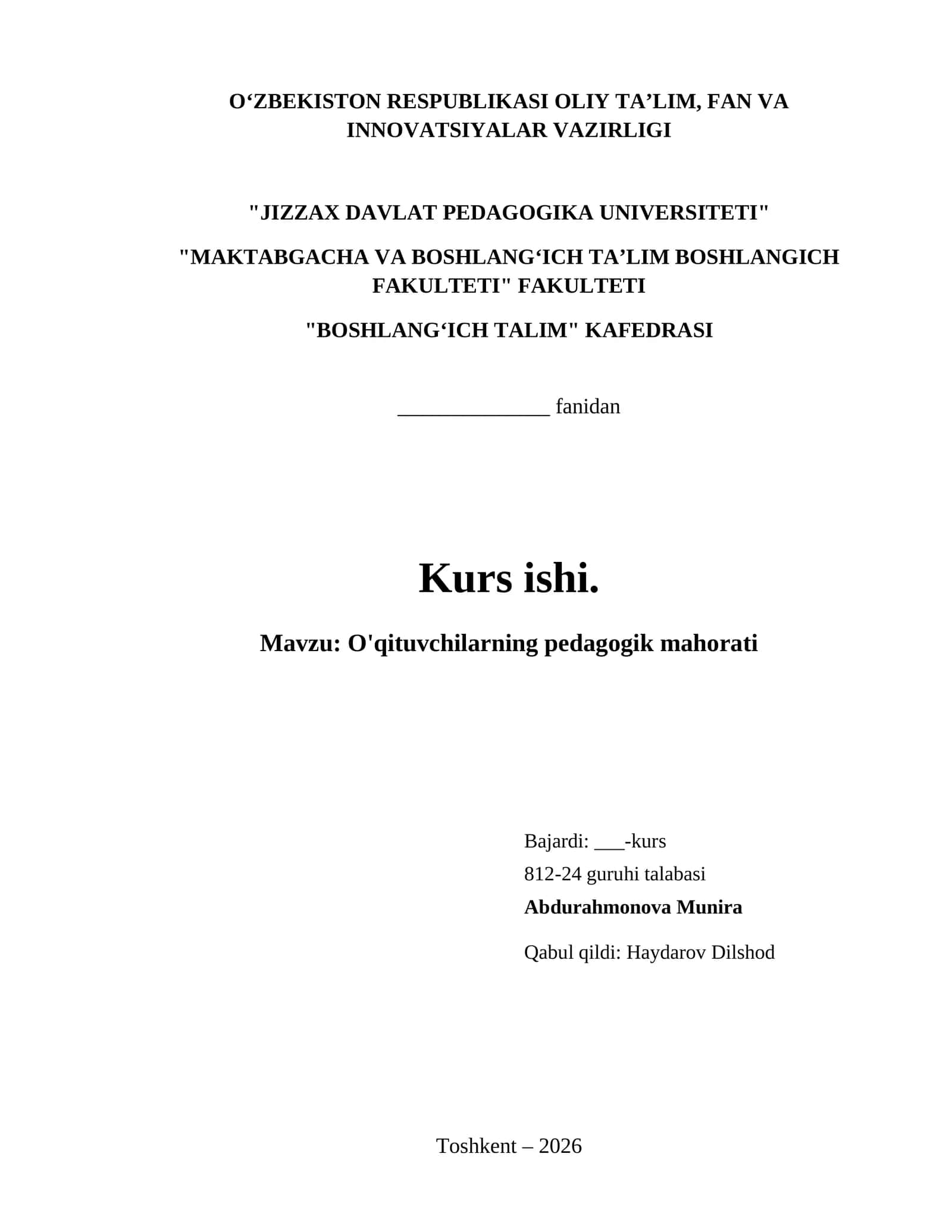 O'qituvchilarning pedagogik mahorati 1