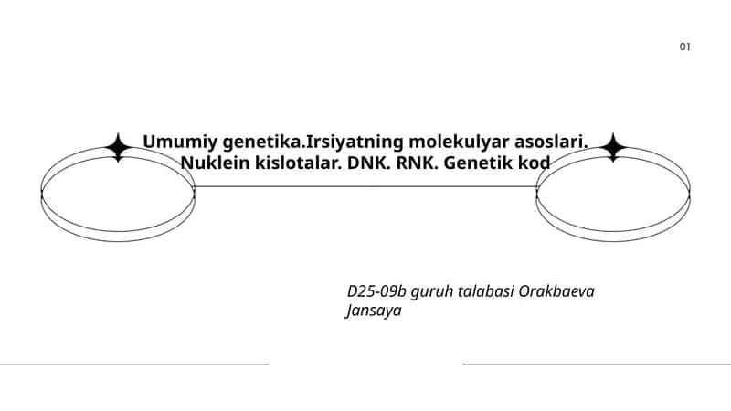 Umumiy genetika.Irsiyatning molekulyar asoslari 1