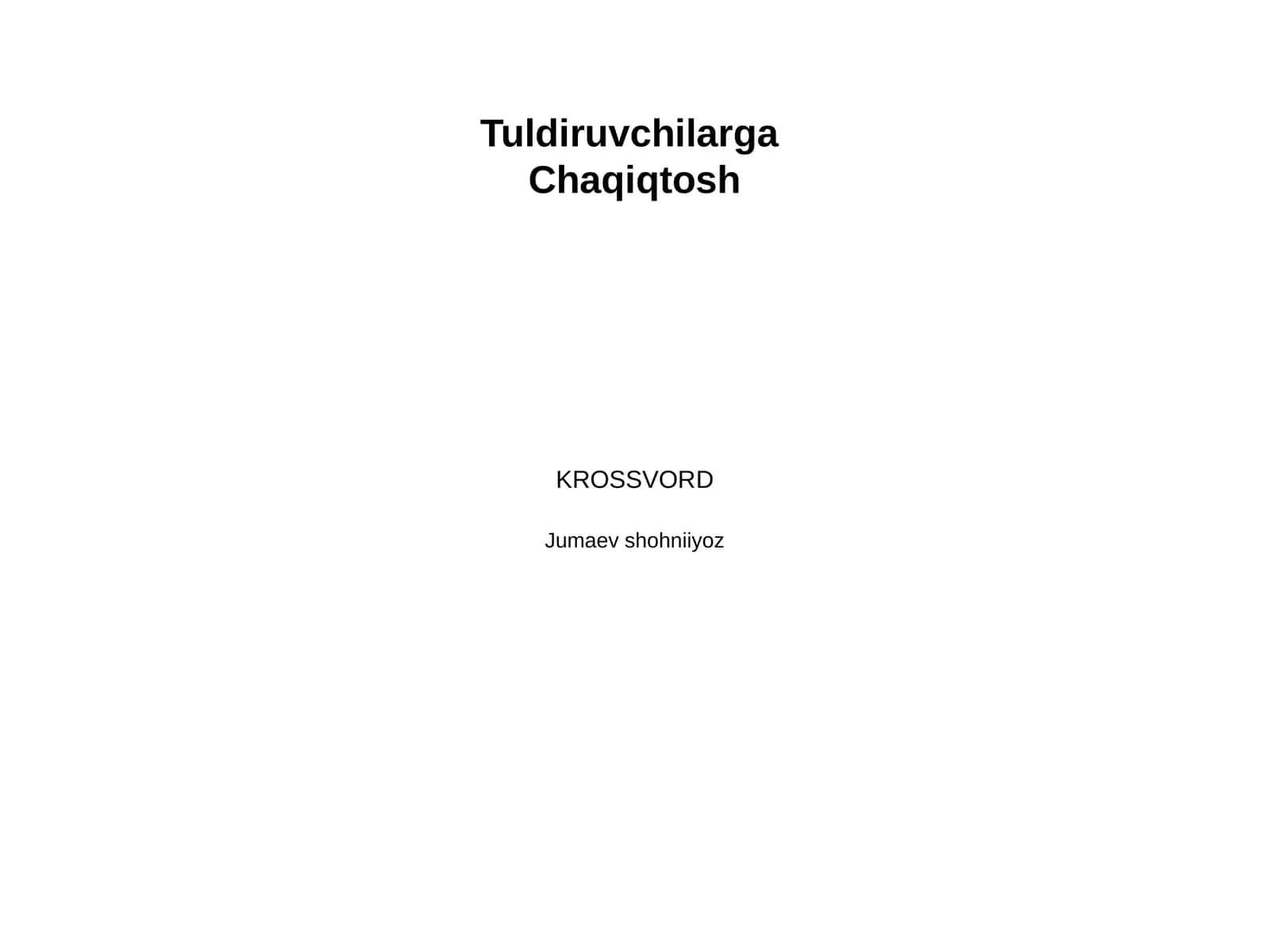 Tuldiruvchilarga 1