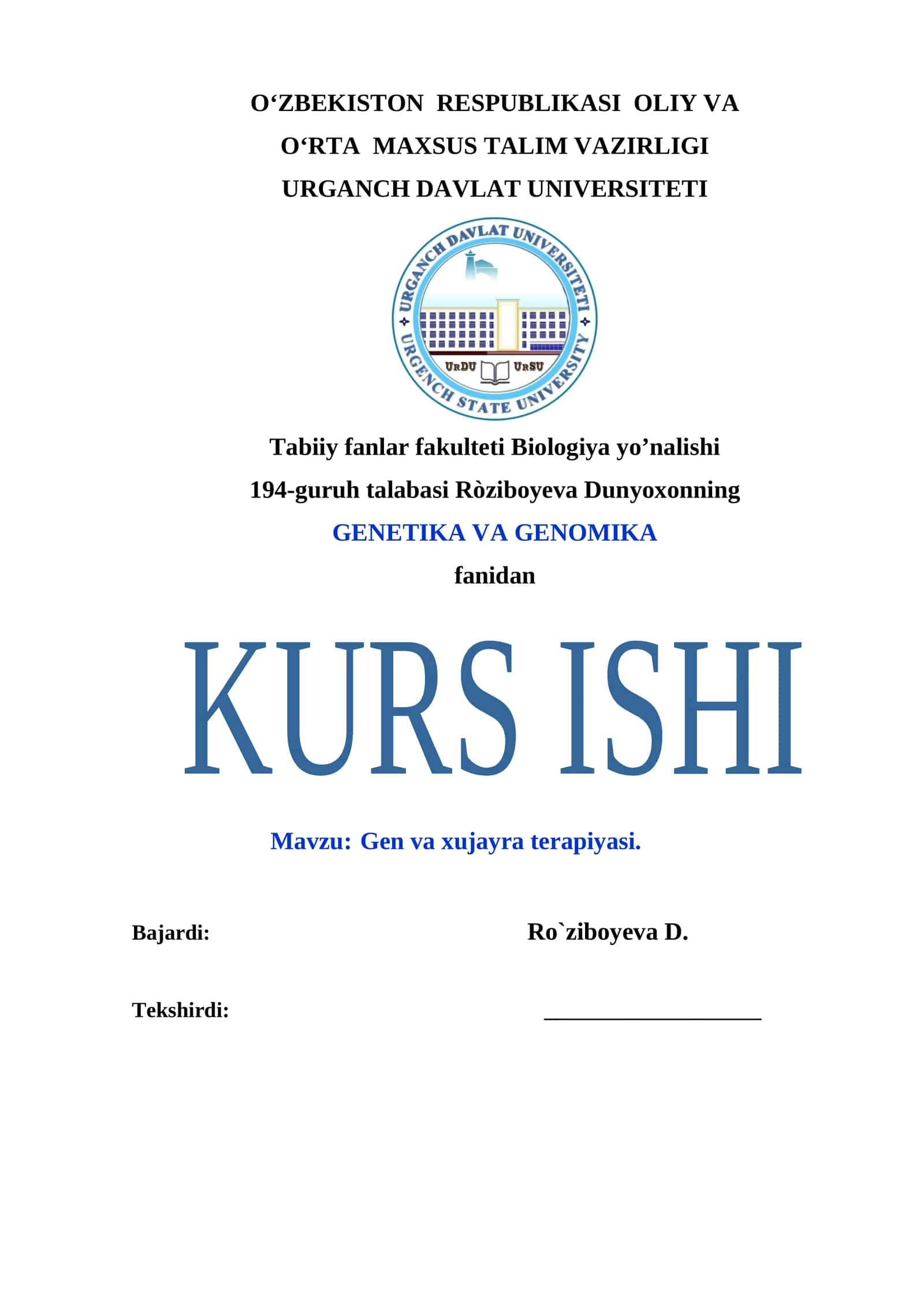 Gen va xujayra terapiyasi 1