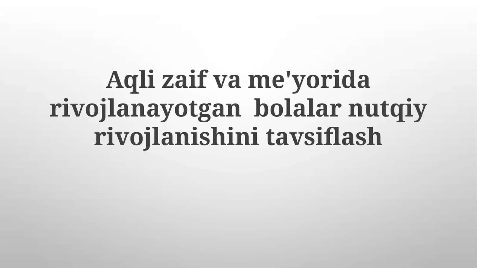 Nutq va Til Xususiyatlari 1