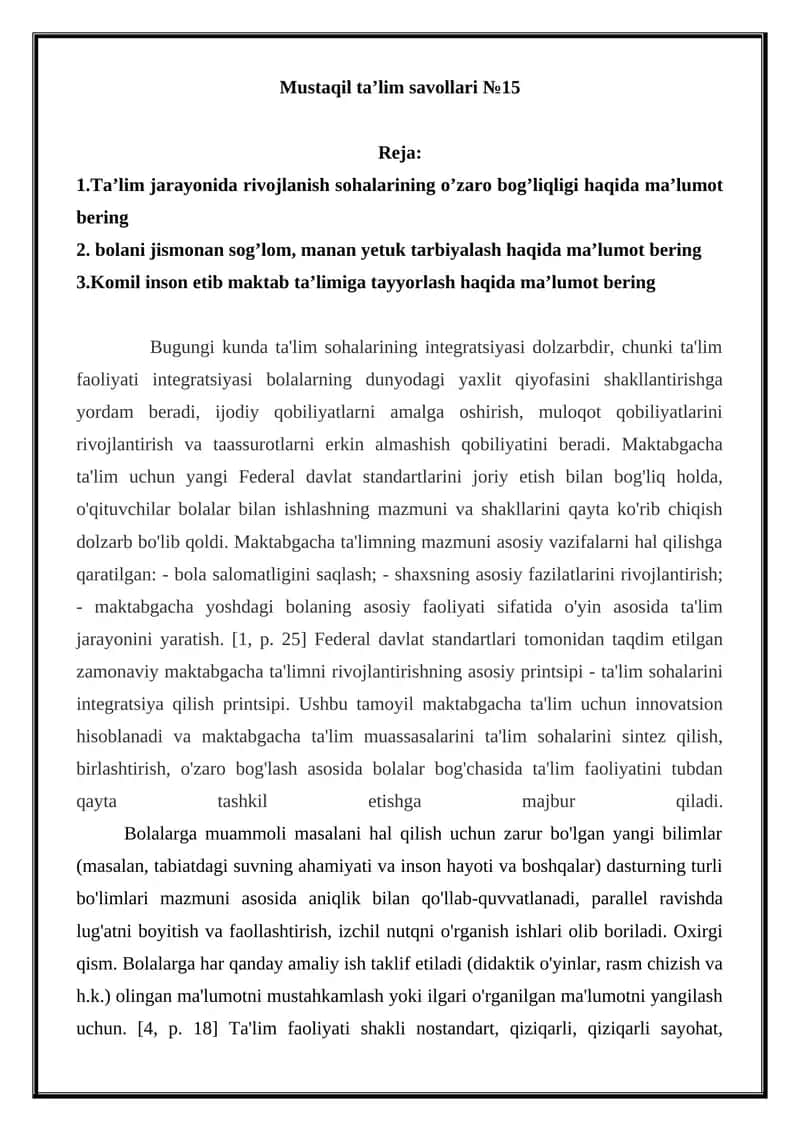 Mustaqil ta’lim savollari №15 1