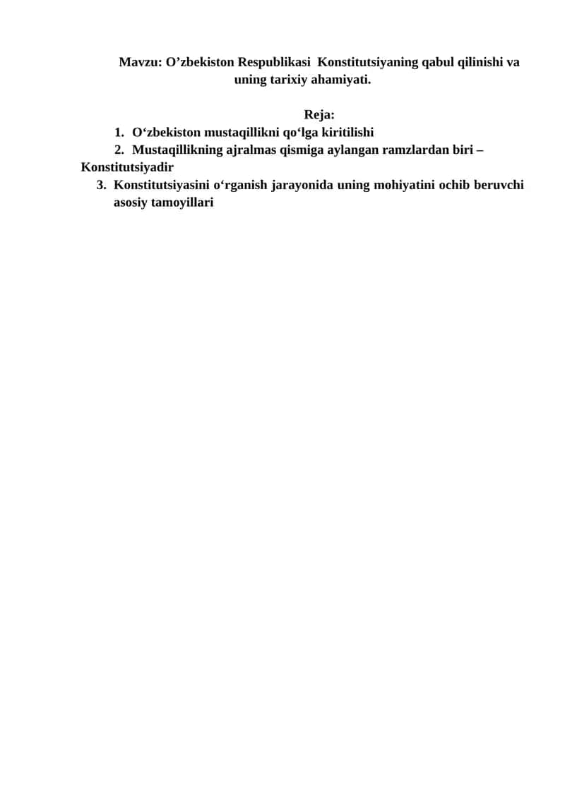 O‘zbekiston Respublikasi Konstitutsiyasi 1