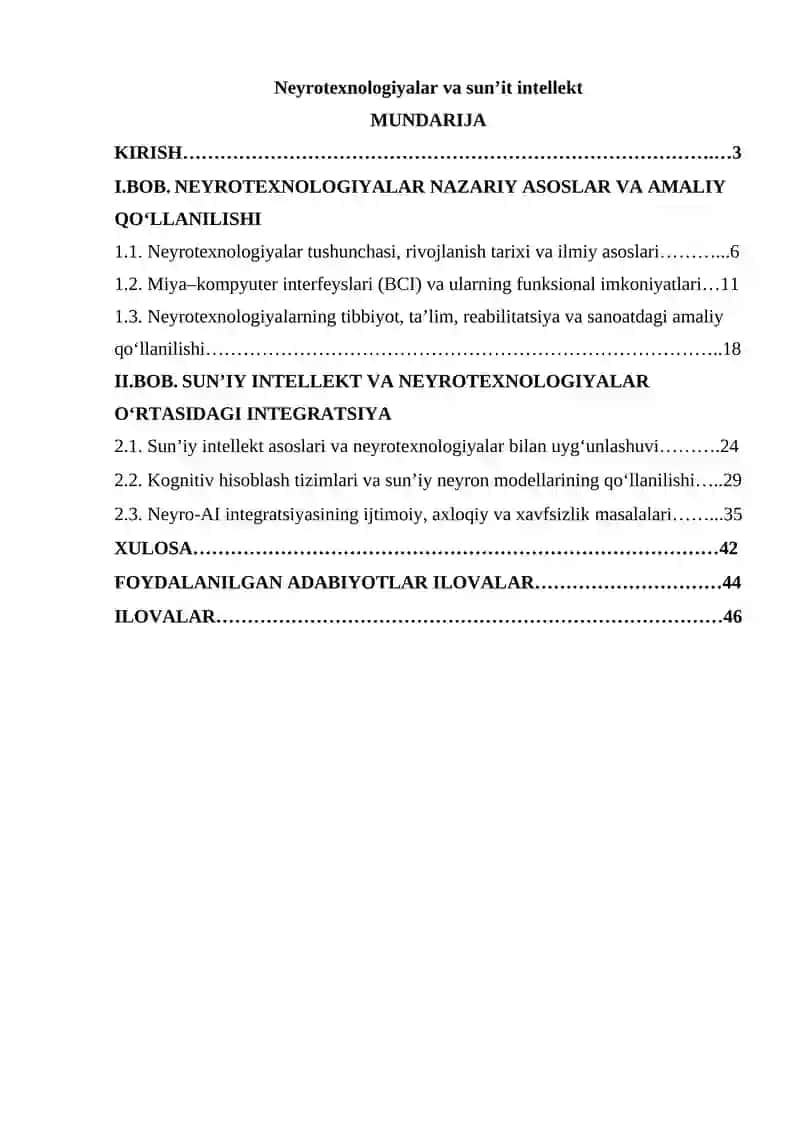 Neyrotexnologiyalar va sun’it intellekt