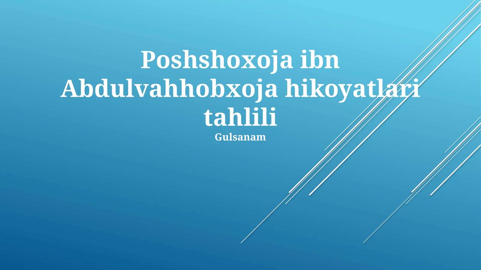 Poshshoxoja ibn Abdulvahhobxoja hikoyatlari tahlili 1