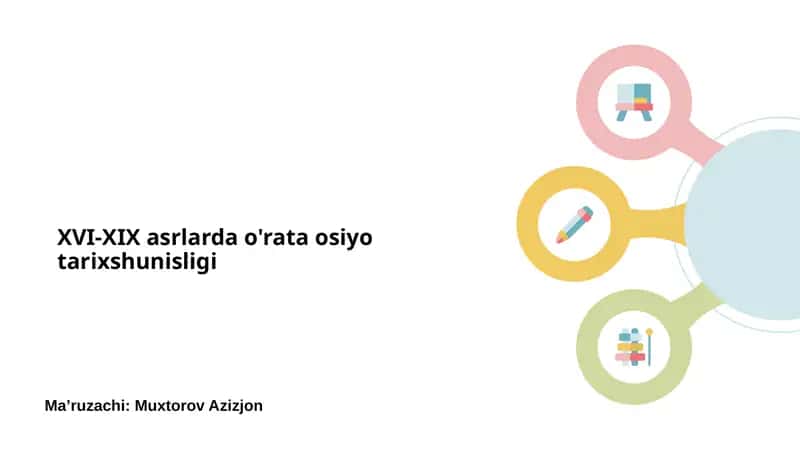 XVI-XIX asrlarda o'rata osiyo tarixshunisligi 1