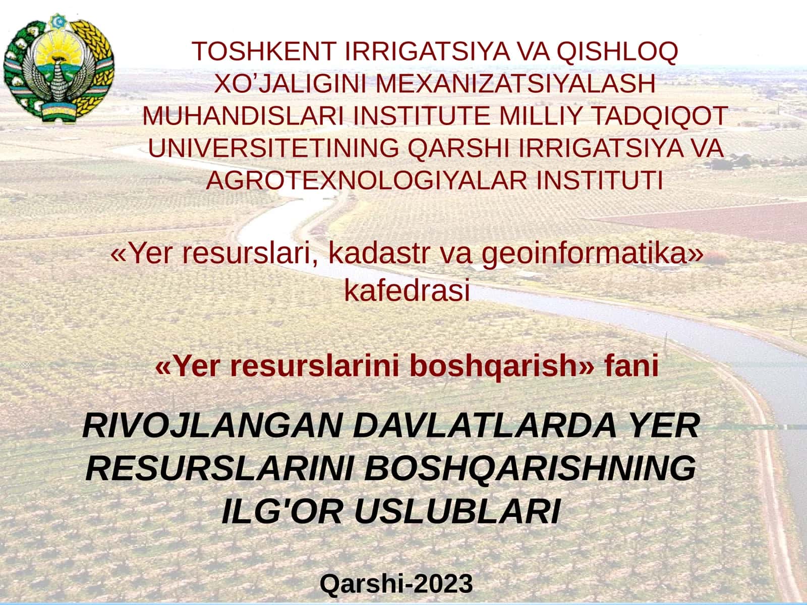 Yer resurslarini boshqarish 1
