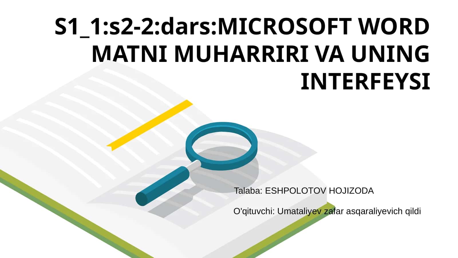 MICROSOFT WORD MATNI MUHARRIRI VA UNING INTERFEYSI 1