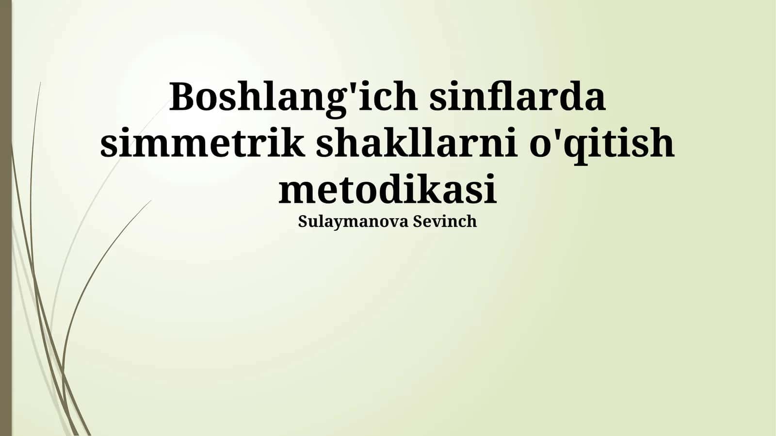 Boshlang'ich sinflarda simmetrik shakllarni o'qitish metodikasi 1